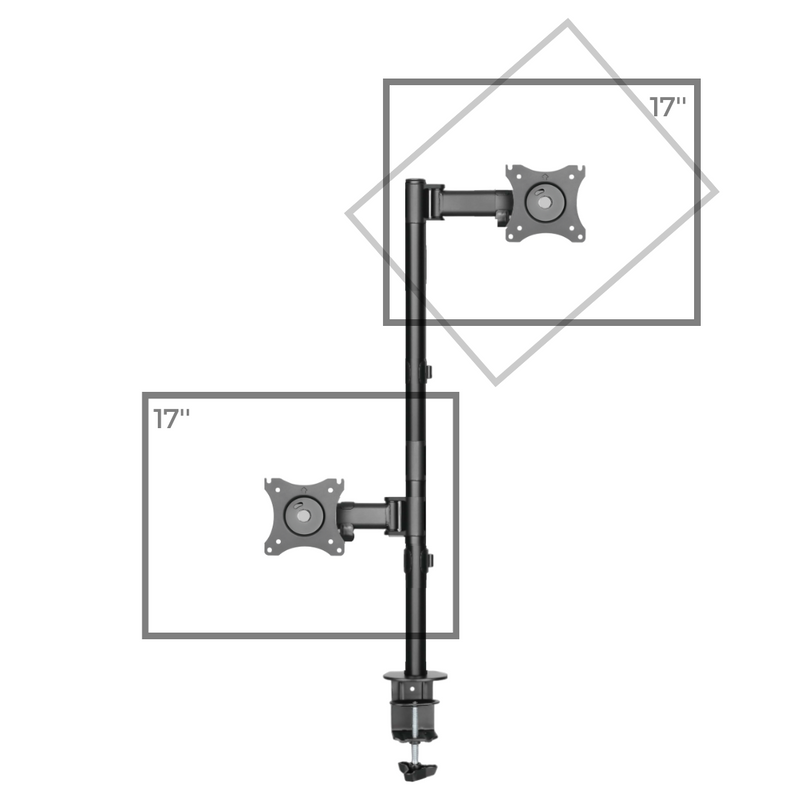 FT-274M2V FIXATEK - Suporte Vertical Articulável de Mesa para 2 Monitores