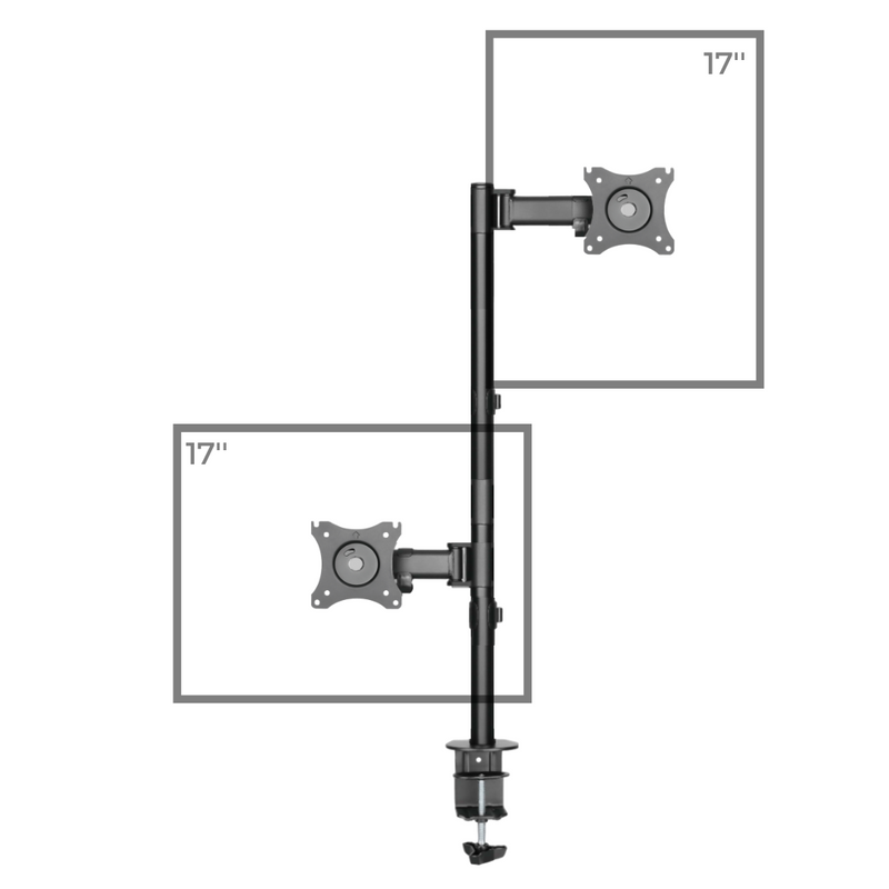 FT-274M2V FIXATEK - Suporte Vertical Articulável de Mesa para 2 Monitores