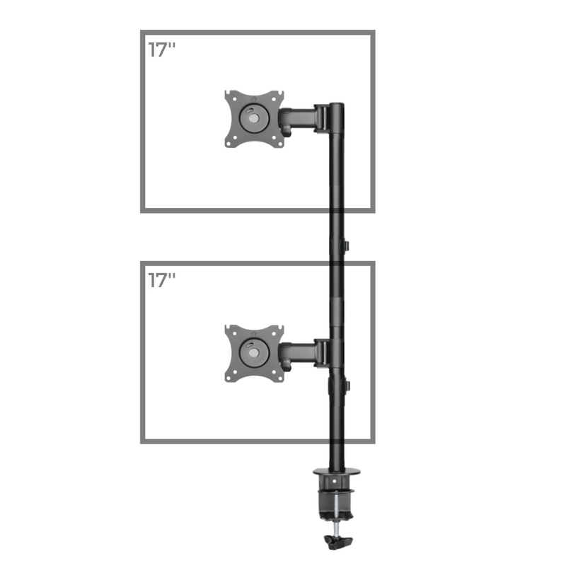 FT-274M2V FIXATEK - Suporte Vertical Articulável de Mesa para 2 Monitores