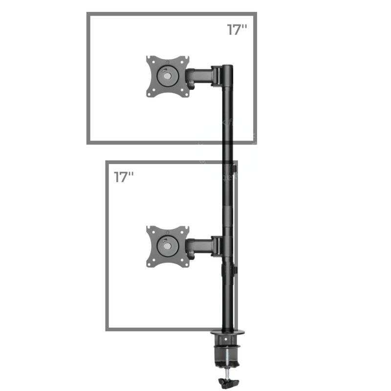 FT-274M2V FIXATEK - Suporte Vertical Articulável de Mesa para 2 Monitores