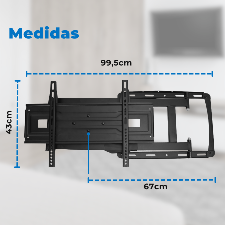 Suporte Articulado para Tv LED 65" á 86'' com Peso até 75 kg - Braço longo de 1 metro (100 cm) FT-64100X - Fixatek - Fixatek